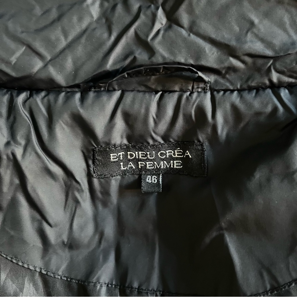 Et Dieu Crea La Femme Black Puffer Jacket Size 12 - Picture 5 of 7